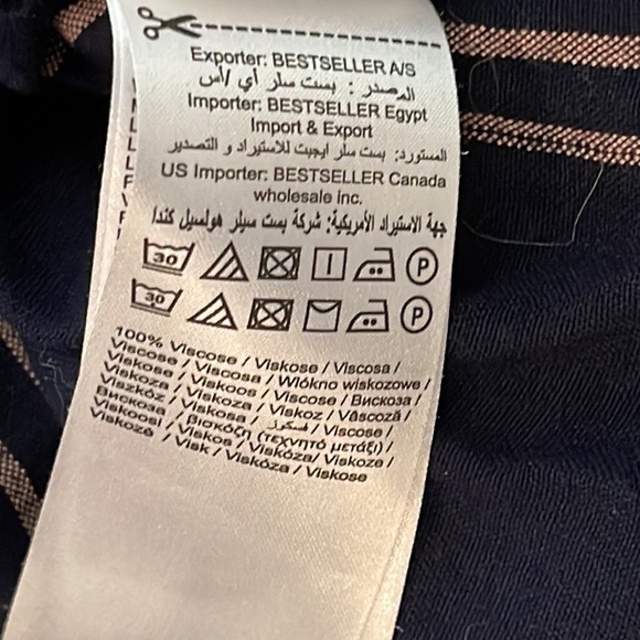 Vero Moda Navy and Beige Plaid Women’s Shirt Size Small - Picture 5 of 5